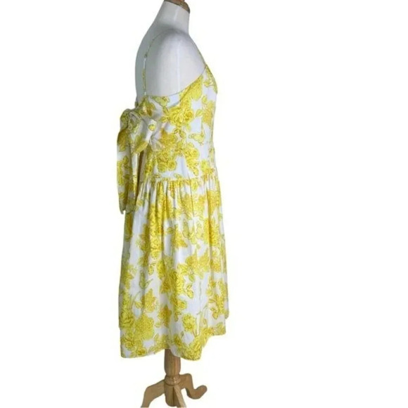 Eliza J Floral Print Cotton Bow Detail Sundress in Yellow Size 14 NWT - Picture 9 of 15